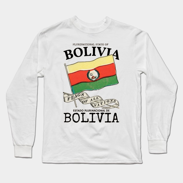 Vintage Flag of Bolivia Long Sleeve T-Shirt by KewaleeTee